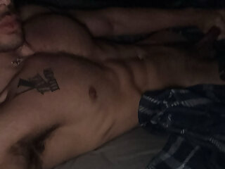Jerking off and cumming on myself