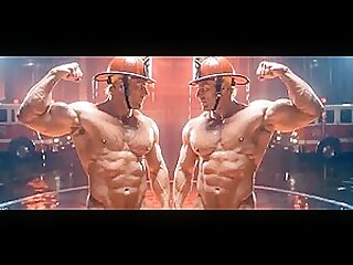 Blond Hunk Firemen Stage